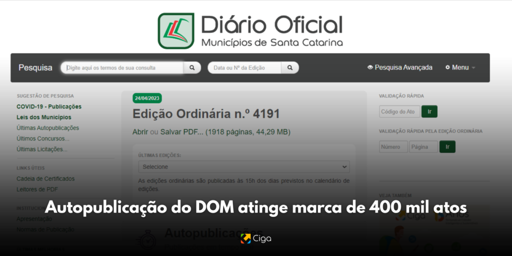Diário Oficial dos Municípios de Santa Catarina - Visualizar Autopublicação