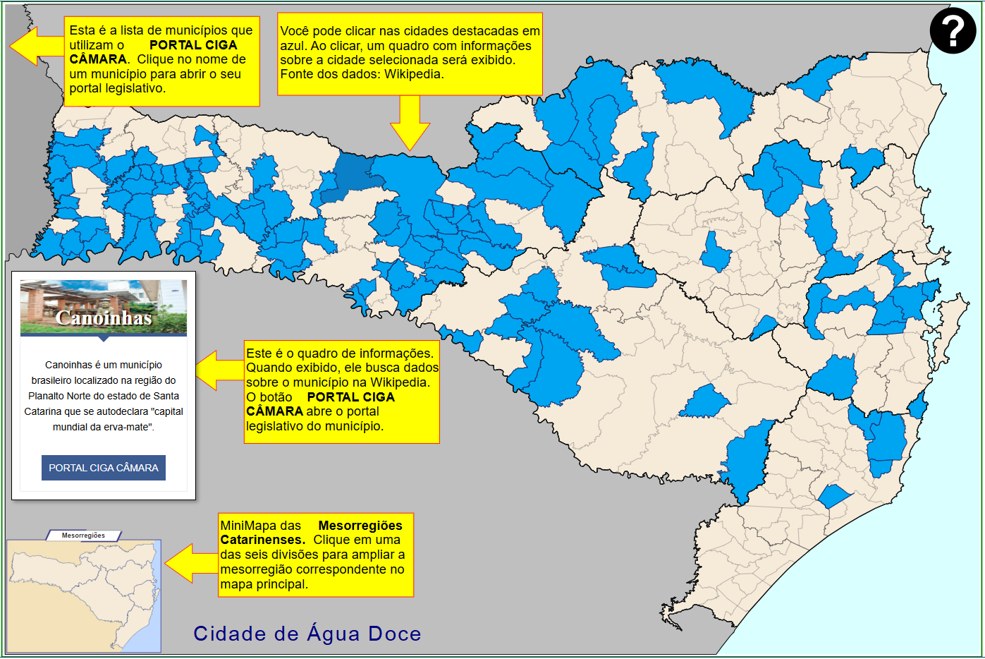 Mapa de Santa Catarina